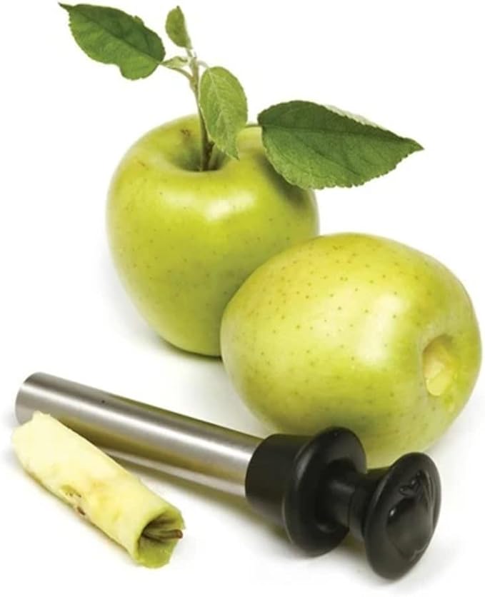 Norpro Stainless Steel Apple Corer with Plunger, 10 IN, Silver