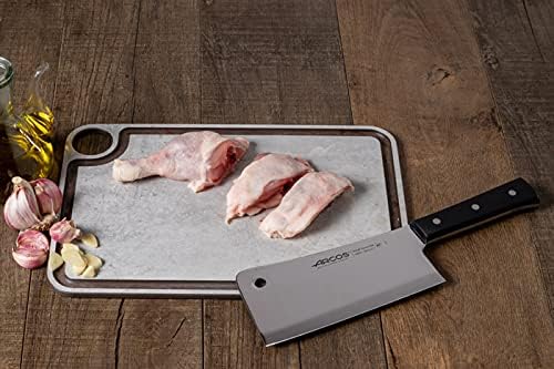 Arcos Cleaver Knife 7 Inch Nitrum Stainless Steel and 180 mm blade. Professional Knife for Boning. 545 gr. Ergonomic Polyoxymethylene POM Handle. Series Universal. Color Black