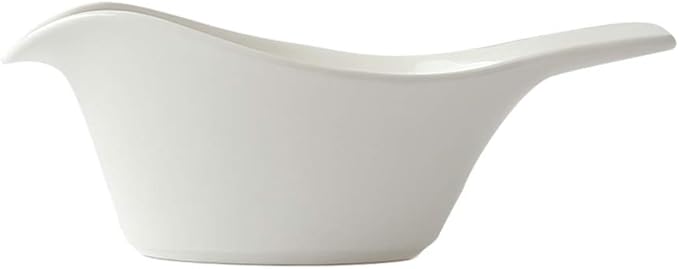 Sizikato Bird-Shaped Pure White Porcelain Easy Pour Gravy Sauce Boat Creamer Pitcher. 5 Oz