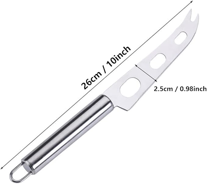 10-inch Cheese Knife - Cuts Soft & Semi Hard Types, Perfect for Slicing Butter, Pizza and Fruit - Kitchen Baking Tools Supplies