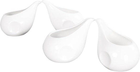 Gravy Boat Small Creamer Pitcher Set, Coffee Milk Gravy Boat, Fine Porcelain With Lip Spout, For Gravy, Warming Sauces, Salad Dressings, Milk, More, Microwave & Freezer Safe (Set of 4)
