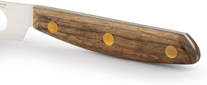 Arcos Cheese Knife set 3 pieces. Nitrum Stainless Steel. Very useful set for irregular pieces of hard cheeses, soft cheeses and creamy cheeses. Handle 100% Ovengkol wood Series Nordika. Color Brown.