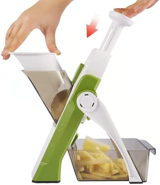 Adjustable Safe Vegetable Slicer, Mandoline Slicer for Kitchen with 41 Thickness Settings 1–8mm, Multifunction Food Chopper for Vegetables,Compact Kitchen Gift (green)
