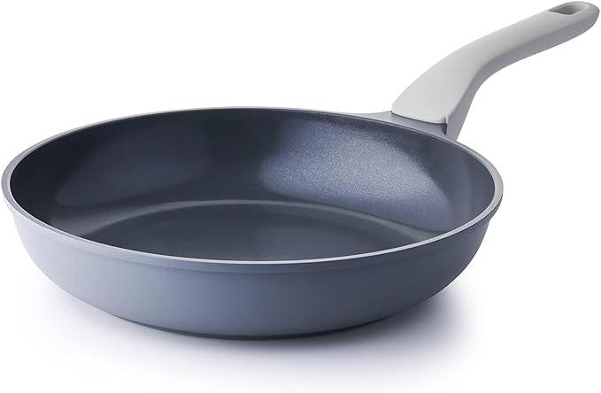 PRICUSIS Nonstick Ceramic Frying Pan, 8/10/12 Inch Non Toxic Skillet, Egg & Omelet & Chef's Pan, Induction Compatible & Oven Safe, Dishwasher Safe,PTFE PFAS & PFOA Free (8 Inch, Blue Gray)