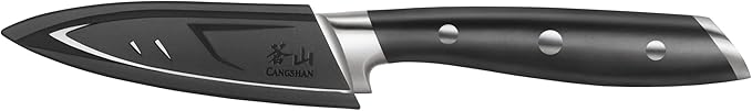 Cangshan ALPS Series 502766 German Steel Forged 3.5-inch Paring Knife with Sheath, Black