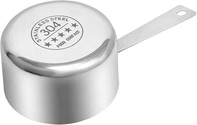 Kichwit 304 Stainless Steel Measuring Cups, Metal Food Scoop for Cooking or Baking, 1 Cup and 1/2 Cup, Set of 2