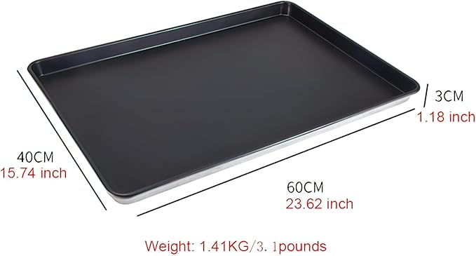 Non-Stick Baking Sheet, Black, 24 x 16 inches (1.2 inch)