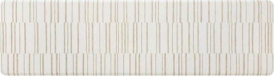 House of Noa Nama Standing Mat – Anti-Fatigue Cushioned Kitchen Mats for Floor | Ergonomic Bounce-Back Foam Kitchen Mats | Anti-Fatigue Mats for Kitchen & Standing | Nara Stripe Natural | 30" x 108"