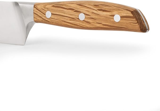 Arcos Jose Andres Rocking Santoku | 7-Inch Forged Knife for Professional Culinary Precision | NITRUM Stainless Steel Blade with Silk Edge | Ergonomic Light Brown Holm Oak Handle