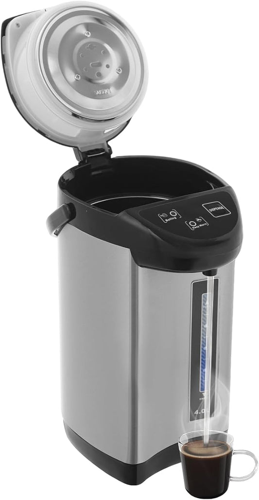 Electric Hot Water Pot Urn, Water Boiler & Warmer 4 Liter, Hot Water Dispenser with 3 Water Dispensing Modes, 750W Hot Water Kettle Instant Heating for Coffee & Tea (black)