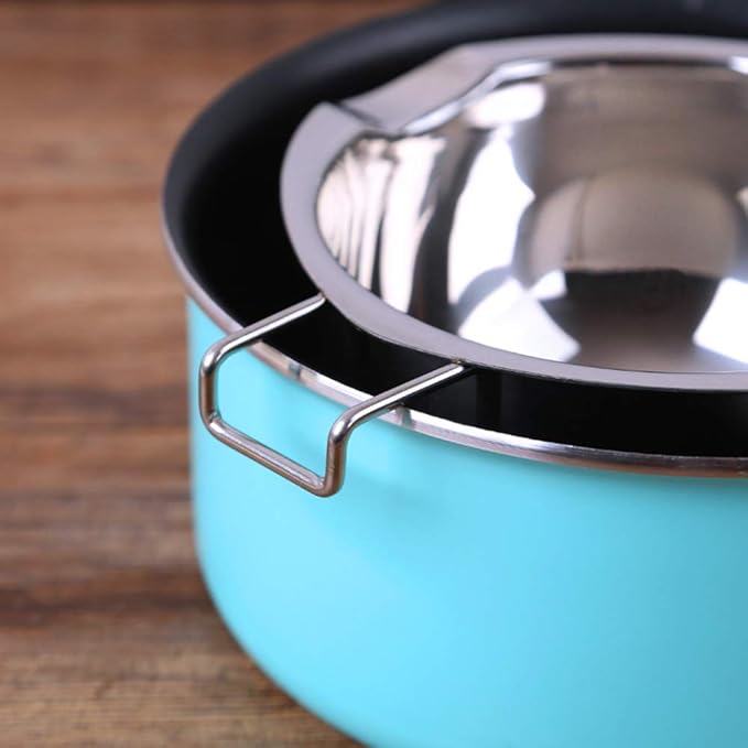 Stainless Steel Double Boiler Pot with Heat Resistant Handle for Melting Chocolate, Candy and Candle Making (18/8 Steel, 2 Cup Capacity, Universal Insert)