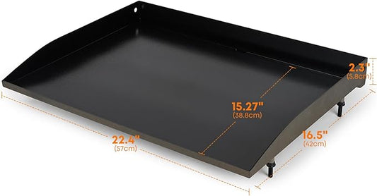 Stanbroil 22 Inch Flat Top Griddle Replacement Top for Blackstone 22" Tabletop Griddle Station, Ceramic Coated Steel Griddle Top Replacement, Black