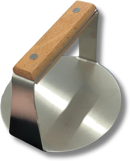 Youlander Stainless Steel Smash Burger Press | 6-Inch Non-Stick Round Burger Smasher for Smashburgers | Heavy Duty Meat and Veggie Smasher with Grill Press for Flat Top Grill Cooking