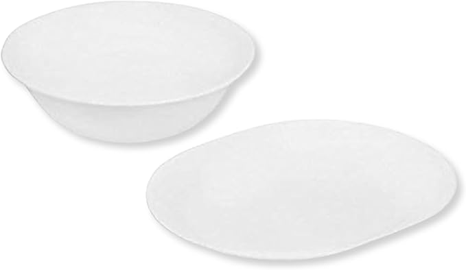 Corelle 12-1/4-Inch Serving Platter, Winter Frost White Serving Bowl, Winter Frost White - Bundle Set of 2 (1 Serving Platter and 1 Serving Bowl) (1qt & Platter)