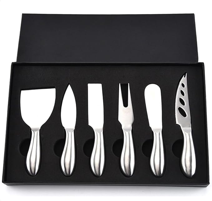 6-Piece Cheese Knife Set, Premium Stainless Steel Cheese Knives with Gift Box, Cheese and Charcuterie Board Collection matching tools(6pcs)