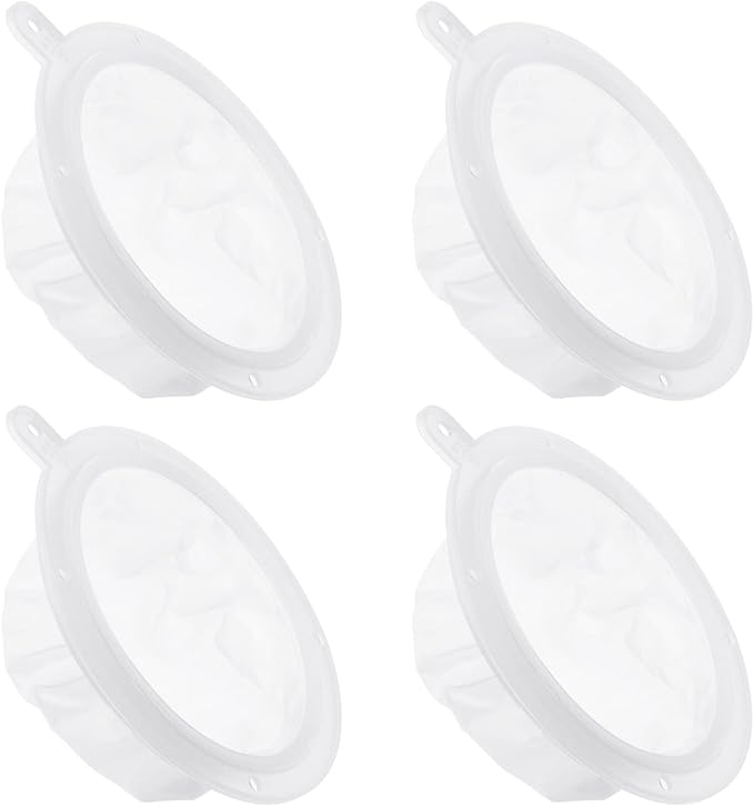 PATIKIL 5.4" O.D. Food Filter Strainer, 4 Pack 100 Mesh Kitchen Mesh Filters Strainers Fine Mesh Sieve for Juice, Coffee, Soy Milk Filtration, White