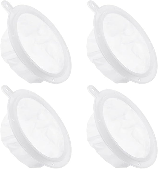 PATIKIL 5.4" O.D. Food Filter Strainer, 4 Pack 100 Mesh Kitchen Mesh Filters Strainers Fine Mesh Sieve for Juice, Coffee, Soy Milk Filtration, White
