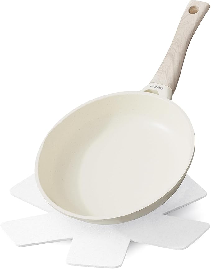 EVOFAR Granite Frying Pan, 8 Inch Non Stick Frying Pans, Lightweight Nonstick Pans for Omelets & Eggs, PFOA & PFAS Free Non-toxic Cookware Chef's Pan, Induction Compatible Fast & Even Heat Skillet