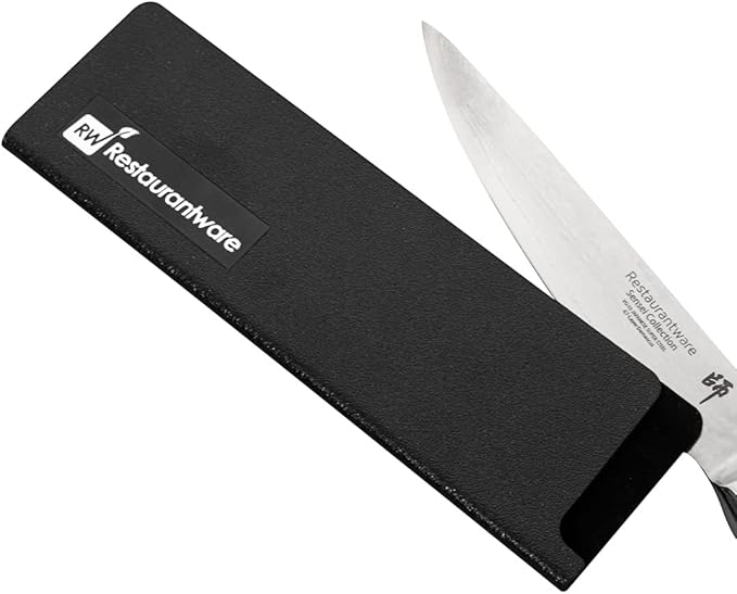 Restaurantware Sensei 6.5 x 2 Inch Knife Sleeve 1 Knife Protector - Fits Utility Knife Felt Lining Black Plastic Knife Blade Guard Durable Cut-Proof