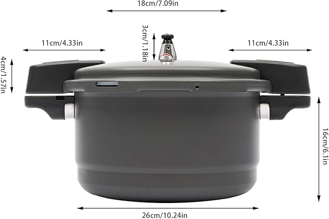 9.5 Quart Capacity Pressure Cooker w/Rack, Hard Anodized Aluminium Alloy Pressure Canner w/Spring Valve Safeguard Devices, Lightweight 80Kpa Steam Canner for Gas Stove Induction Compatible