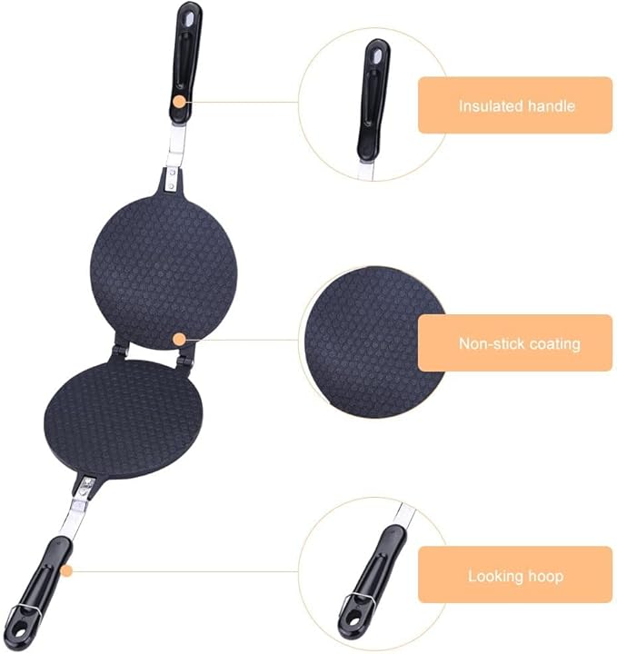 Waffle Cone Maker, Nonstick Waffle Bowl Ice Cream Cone Maker Machine, Pancake Crispy Egg Roll Crepe Baking Pan Pancake Omelet Mold for Stoves Top