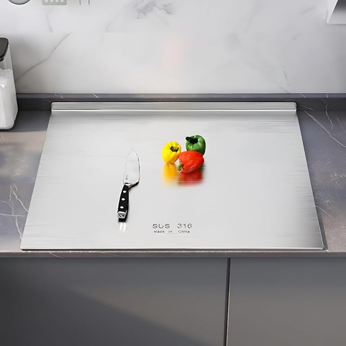 316 Stainless Steel Cutting Board,Cutting Boards for Kitchen,Chopping Board,Large Cutting Board for Chopping Meat,Vegetables,Fruits,Cheese - 31.50 * 22.83in