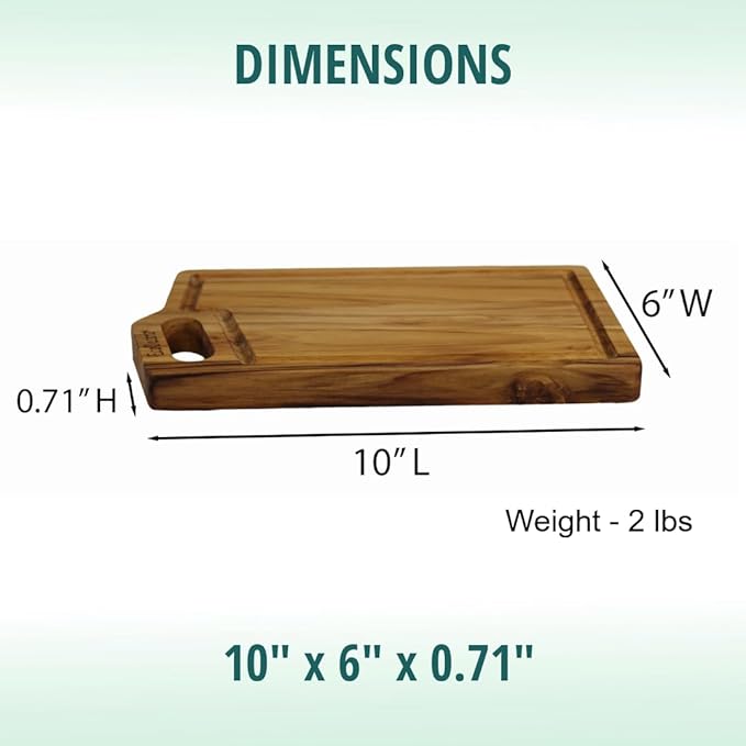 EcoDecors 3 Piece Teak Wood Cutting Board Set, FSC Certified Edge Grain Wood with Juice Groove and Handle, Serving Boards for Chopping and Carving