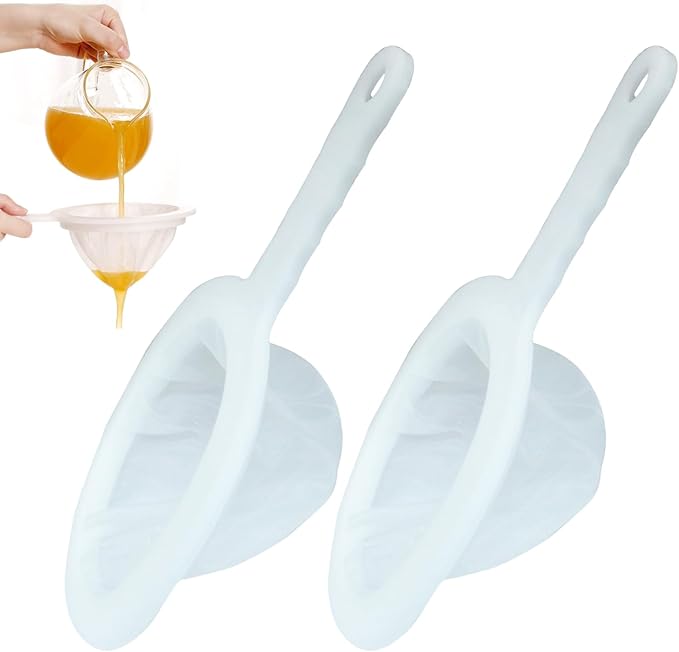 Zorfeter 2 Pieces Ultra Fine Mesh Strainer, Nylon Food Juice Strainer Mini Brine Shrimp Separation Net, Kitchen Tool for Filtering Juice/Milk/Honey(120/200 Mesh)