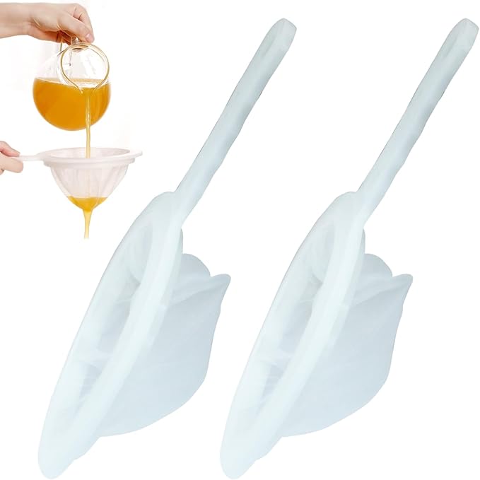 Zorfeter 2 Pieces Ultra Fine Mesh Strainer, Nylon Food Juice Strainer Mini Brine Shrimp Separation Net, Kitchen Tool for Filtering Juice/Milk/Honey(100/400 Mesh)
