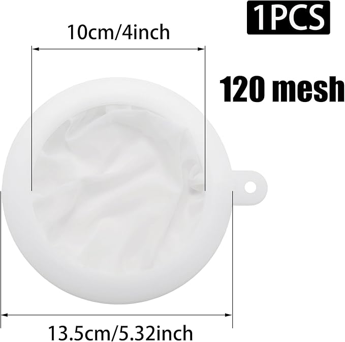 Pine & Linen 1pcs 13cm/5.12inch 120Mesh Fine Filter Strainer,Food Strainer Fine Meshs,Plastic Mesh Colander for Cooking Oil/Milk/Juice/Wine/Coffee