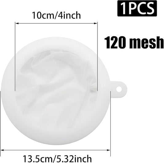 Pine & Linen 1pcs 13cm/5.12inch 120Mesh Fine Filter Strainer,Food Strainer Fine Meshs,Plastic Mesh Colander for Cooking Oil/Milk/Juice/Wine/Coffee