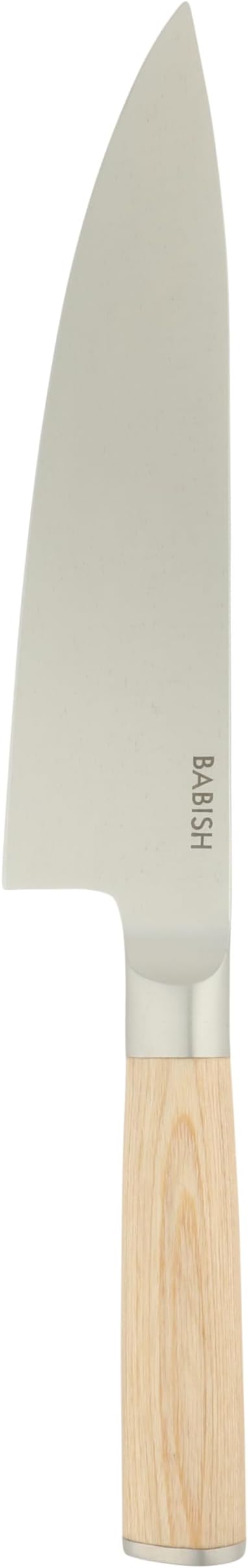 Babish 8-Inch Chef Knife – High-Carbon 1.4116 German Steel Kitchen Knife with Light Pakka Wood Handle, Full-Tang Razor Sharp Chef’s Blade for Chopping, Slicing, Dicing & Everyday Prep