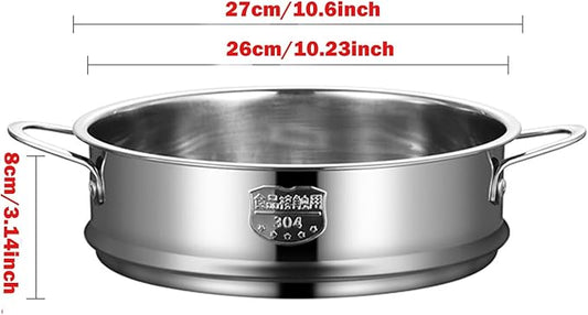 BinaryABC Stainless Steel Dumpling Steamer Basket for Pot,26cm Steamer Insert for Food Veggie Rice Noodle Roll (10.23INCH)