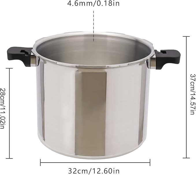 Pressure Cooker, Aluminum Pressure Cooker, Pressure Canner With Gauge Release Valve, 23 Quart Large Capacity, Cookware 90kpa HOT for Home Cooking, Silver