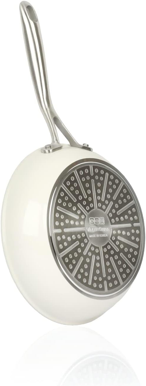 ValenCera TeChef Collection 8" Ceramic Nonstick Frying Pan Skillet, Nontoxic - Free of PFAS, PFOA, PTFE, Made in Korea (8-in)