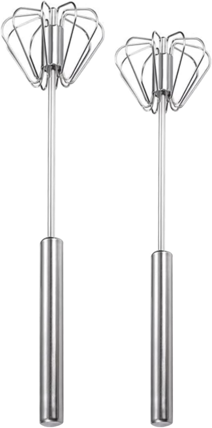 Semi Automatic Whisk, Stainless Steel Automatic Egg Whisk for Milk, Egg, Cream, Kitchen, Restaurants, Bars (2)