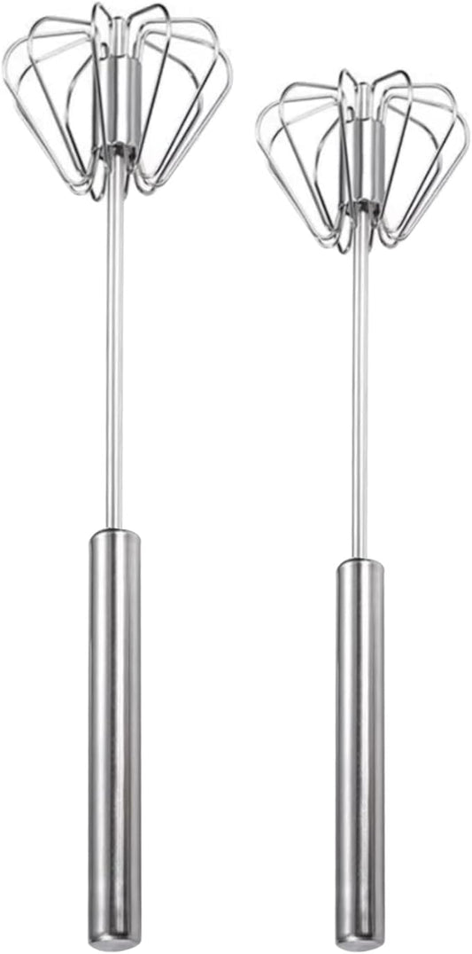 Semi Automatic Whisk, Stainless Steel Automatic Egg Whisk for Milk, Egg, Cream, Kitchen, Restaurants, Bars (2)