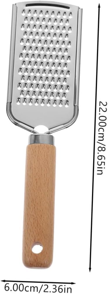 Stainless Steel Plane Zester with Wood Handle Clean Kitchen Gadget for Fruits and Vegetables Non-slip Grip for Comfortable Use for Cheese Lemon Ginger and More