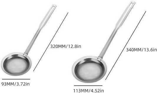 Fine Mesh Strainer, Stainless Steel Fine Mesh Food Strainer with Long Handle for Skimming, Cooking, Frying, Grease and Foam，2 Size
