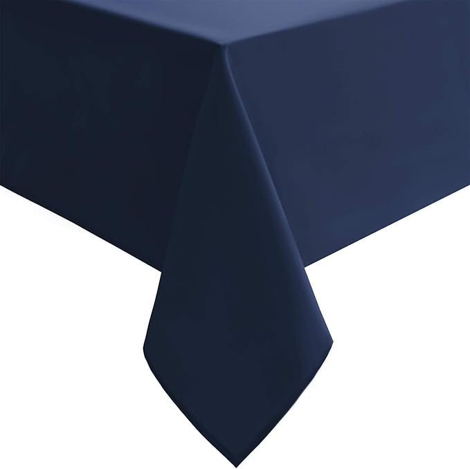 Hiasan Navy Blue Tablecloth for Rectangle Tables - Waterproof and Spillproof Washable Fabric Table Cloth for Dining Room Kitchen Party, 60 x 120 Inch