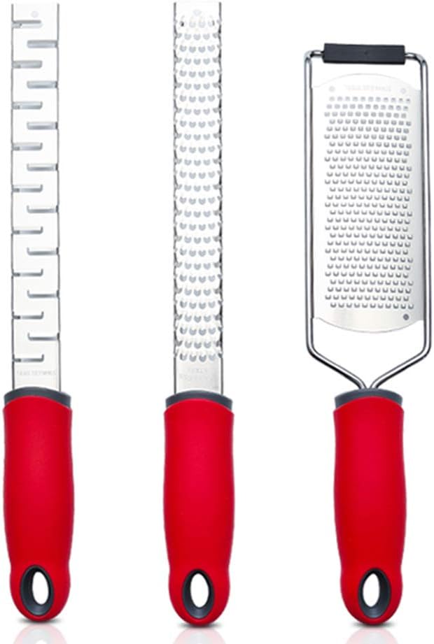 Kitchen Graters Set of 3 Stainless Steel Handheld Zester, Razor Sharp Teeth High Performance for Vegetables, Fruits, Cheese, Chocolate,3pcs