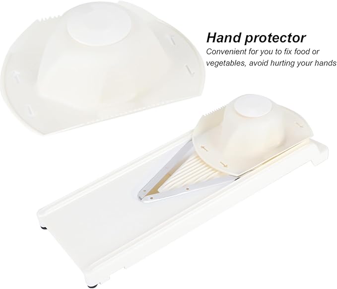 Mandoline Slicer, Non Slip Household V Slicer Cutter with Stainless Steel Blade, Multifunctional Vegetable Slicer with Hand Protector for Fruits