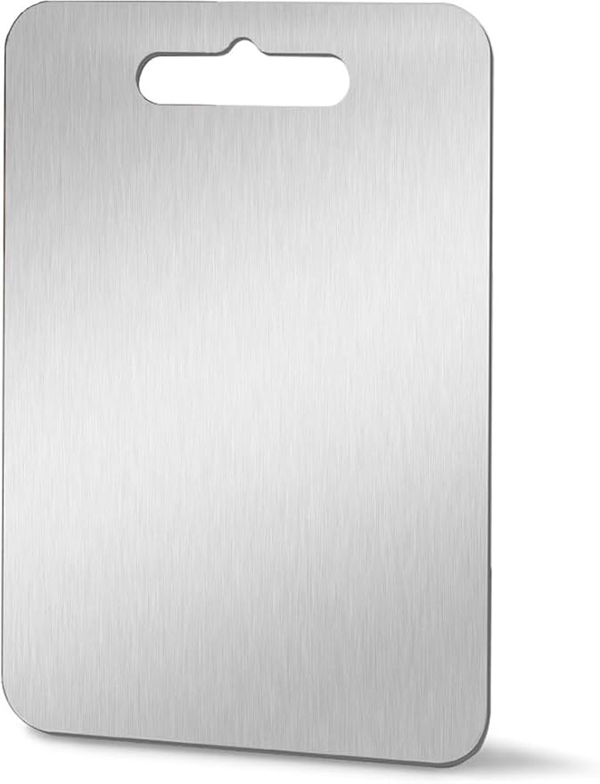 Titanium Cutting Board 100% Pure Titanium, Double-Sided cutting boards non toxic, Rustproof & Dishwasher Safe – Lightweight,metal cutting board Non-Porous Chopping Board for Meat, – 18” x 12”