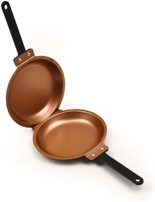 Double Sided Pan, Non-Stick Coating Flip Frying Pan for Home Kitchen, Hotel and Restaurant, Pancake Maker,Omelette Maker, Featuring Gas Or Electric Stove Cooking