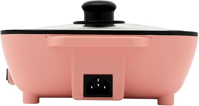 1300W & Nonstick Dual Zone Electric Hot Pot & Tabletop Grill for 3 People, Multi-Cooker for Hot Pot, BBQ, Korean BBQ, Shabu Shabu, Family Dinner & Party, 110V (1300w+mini+pink)