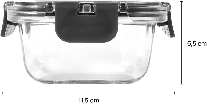 Zyliss Glass Food Storage Container 12.5oz, Shatter Resistant Borosilicate Glass, Airtight Leakproof Tritan Lid, BPA Free, Microwave, Freezer & Dishwasher Safe