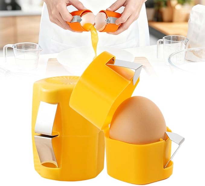 Egg Shell Opener, 2026 New Egg Cutter Egg Cracker Tool Multifunctional Egg Cutter Multipack, Upgrade Egg Peeler Separator for Raw Eggs Cracker Tool Cutter Kitchen Gadgets (1, Yellow)