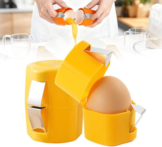 Egg Shell Opener, 2026 New Egg Cutter Egg Cracker Tool Multifunctional Egg Cutter Multipack, Upgrade Egg Peeler Separator for Raw Eggs Cracker Tool Cutter Kitchen Gadgets (1, Yellow)