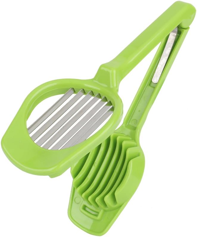 Multi-Purpose Kitchen Slicer for Eggs, Kiwi, Banana, Strawberry, Green Plastic Fruit Cutter Tool