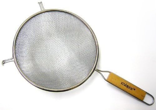 Winco MS3A-8D Strainer with Double Fine Mesh, 8-Inch Diameter, Set of 3